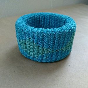 Turquoise & Green Diamond Shaped Crochet Bangle